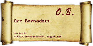 Orr Bernadett névjegykártya